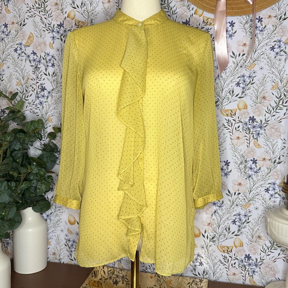 Banana Republic yellow with black dots blouse